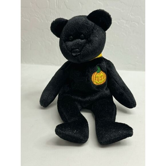 Haunt 2001 Ty Beanie Babie 8in Black Halloween‎ Bear - Picture 1 of 8